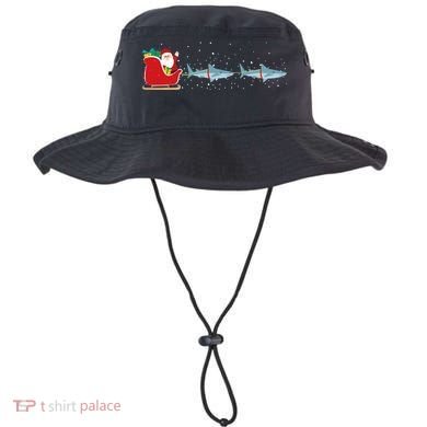 Shark Santa Christmas Sleigh Funny Shark Xmas Gift Bucket Hat