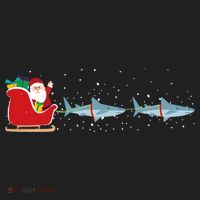 Shark Santa Christmas Sleigh Funny Shark Xmas Gift Beanie thumb 2