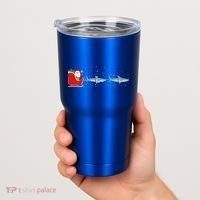 Shark Santa Christmas Sleigh Funny Shark Xmas Gift Tumbler thumb 2