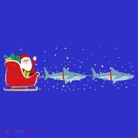 Shark Santa Christmas Sleigh Funny Shark Xmas Gift Mousepad thumb 1