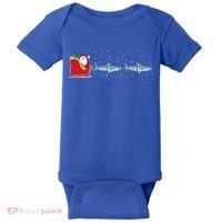 Shark Santa Christmas Sleigh Funny Shark Xmas Gift Baby Bodysuit thumb 0