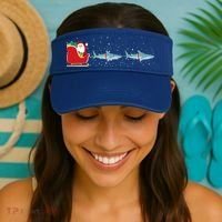 Shark Santa Christmas Sleigh Funny Shark Xmas Gift Visor thumb 2