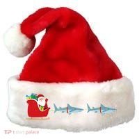 Shark Santa Christmas Sleigh Funny Shark Xmas Gift Santa Hat thumb 0