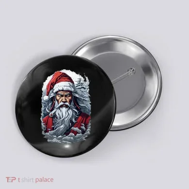 Samurai Santa Claus Button