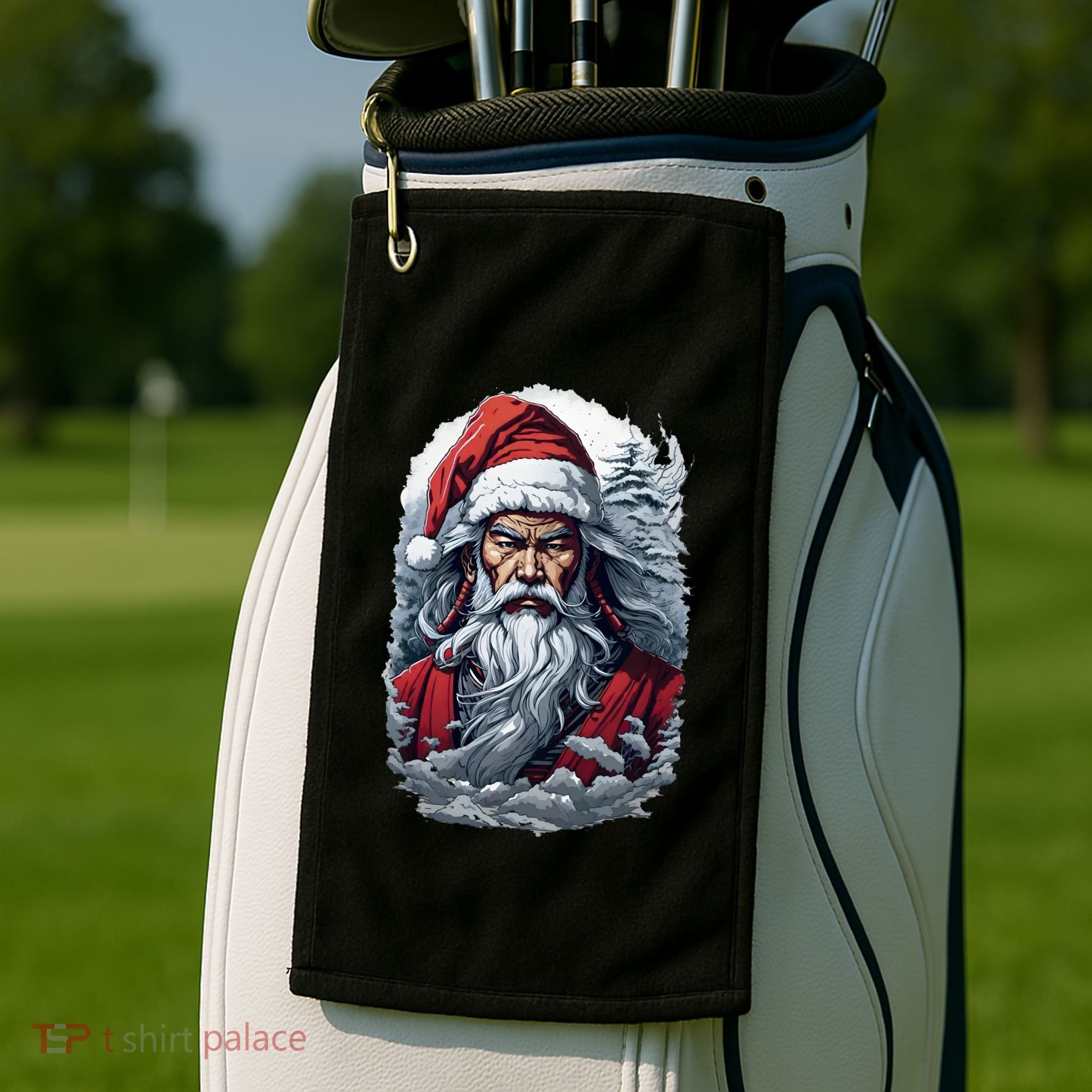 Samurai Santa Claus Golf Towel
