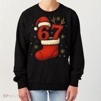 Six Seven Christmas 67 Stocking Santa Reindeer Women's Sweatshirt thumb 0