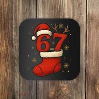 Six Seven Christmas 67 Stocking Santa Reindeer Coaster thumb 0