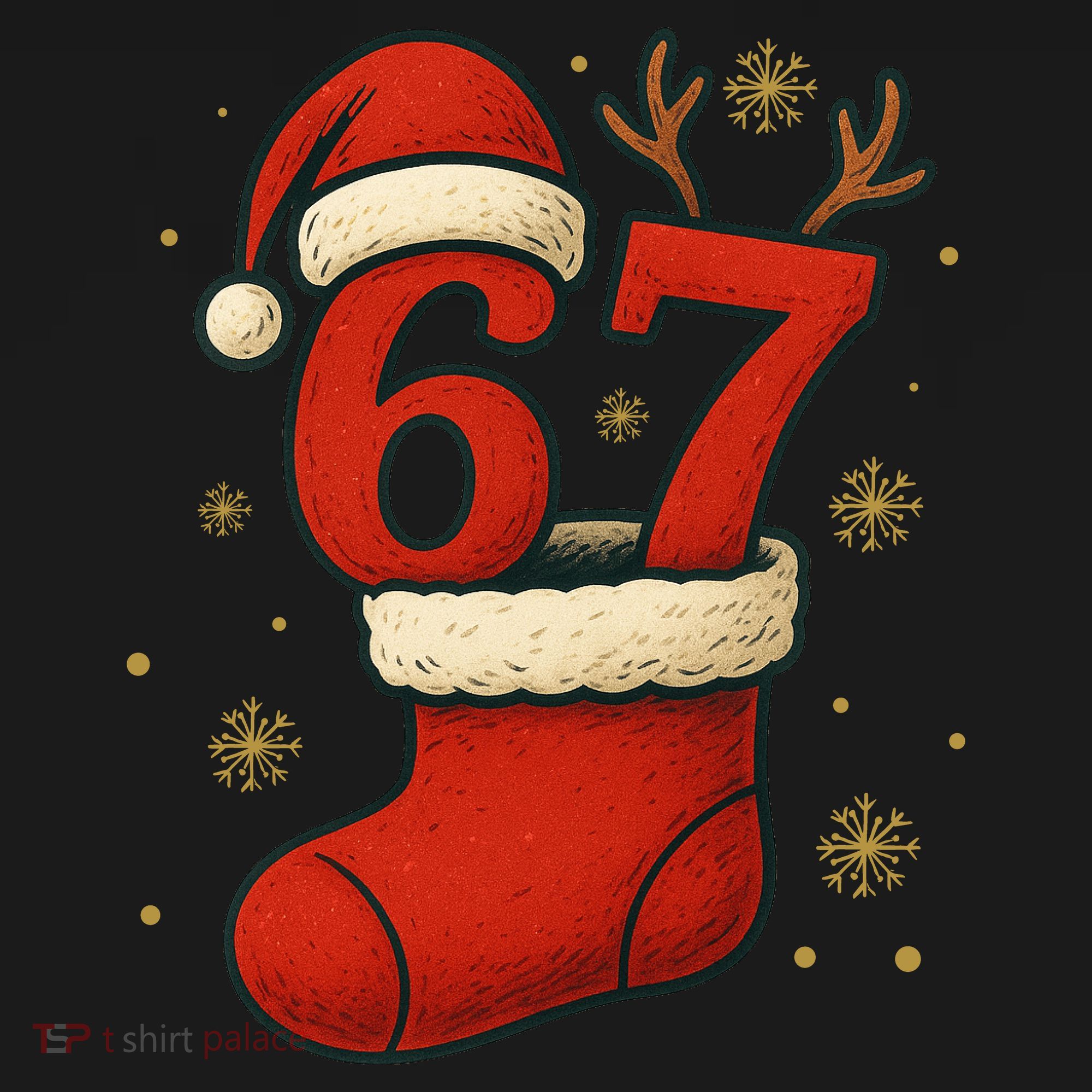 Six Seven Christmas 67 Stocking Santa Reindeer Coaster