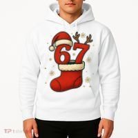 Six Seven Christmas 67 Stocking Santa Reindeer Hoodie thumb 2