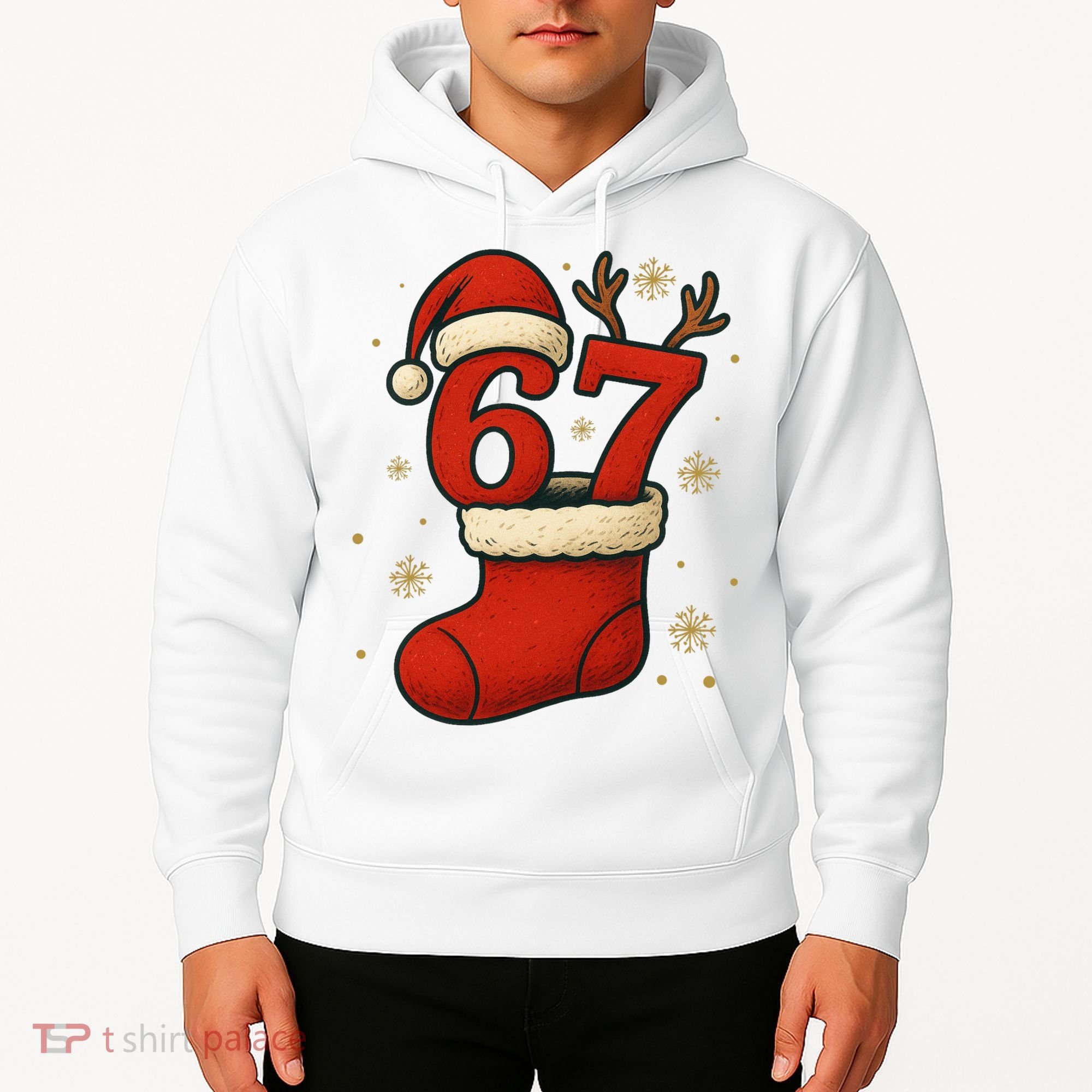 Six Seven Christmas 67 Stocking Santa Reindeer Hoodie