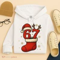 Six Seven Christmas 67 Stocking Santa Reindeer Hoodie thumb 4