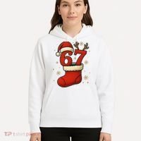 Six Seven Christmas 67 Stocking Santa Reindeer Hoodie thumb 5