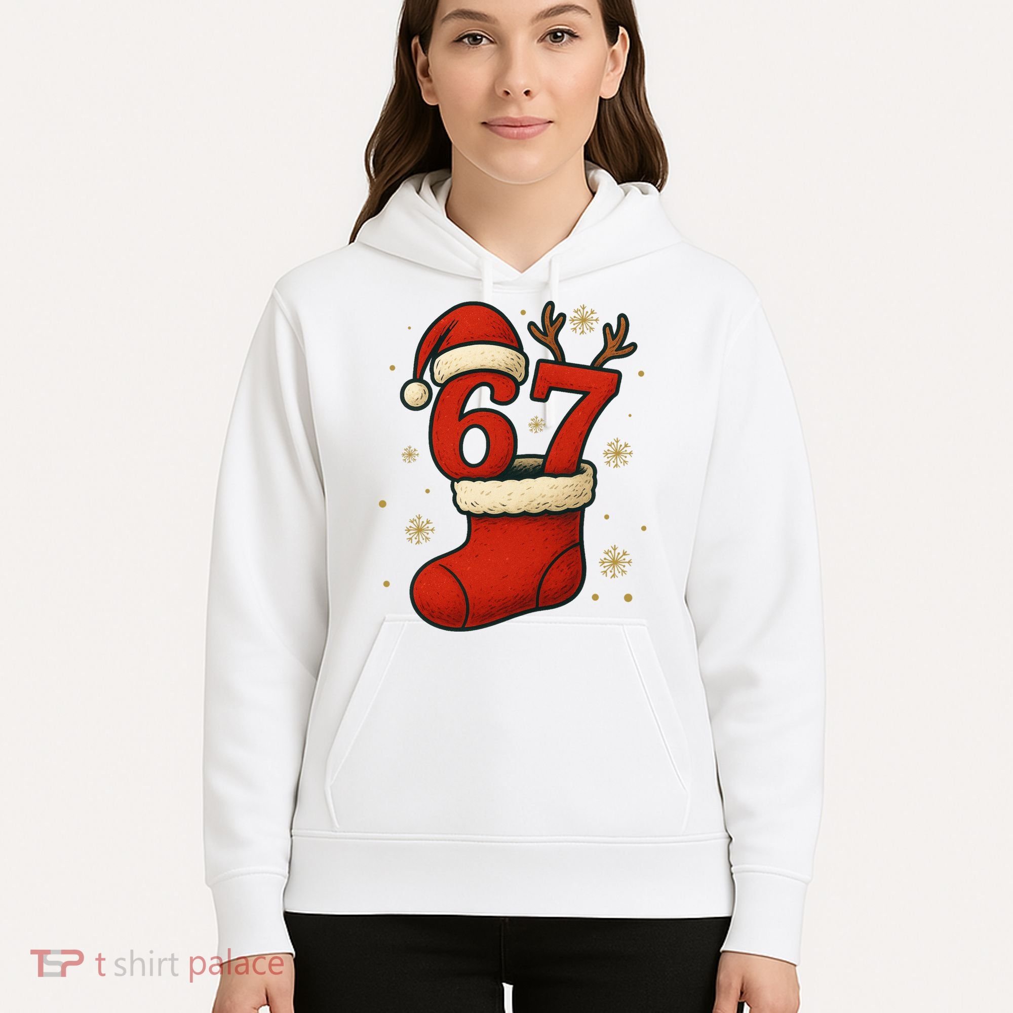 Six Seven Christmas 67 Stocking Santa Reindeer Hoodie