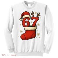 Six Seven Christmas 67 Stocking Santa Reindeer Sweatshirt thumb 0