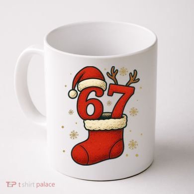 Six Seven Christmas 67 Stocking Santa Reindeer Coffee Mug