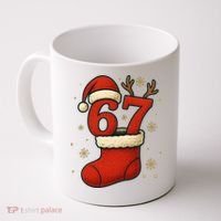 Six Seven Christmas 67 Stocking Santa Reindeer Coffee Mug thumb 0