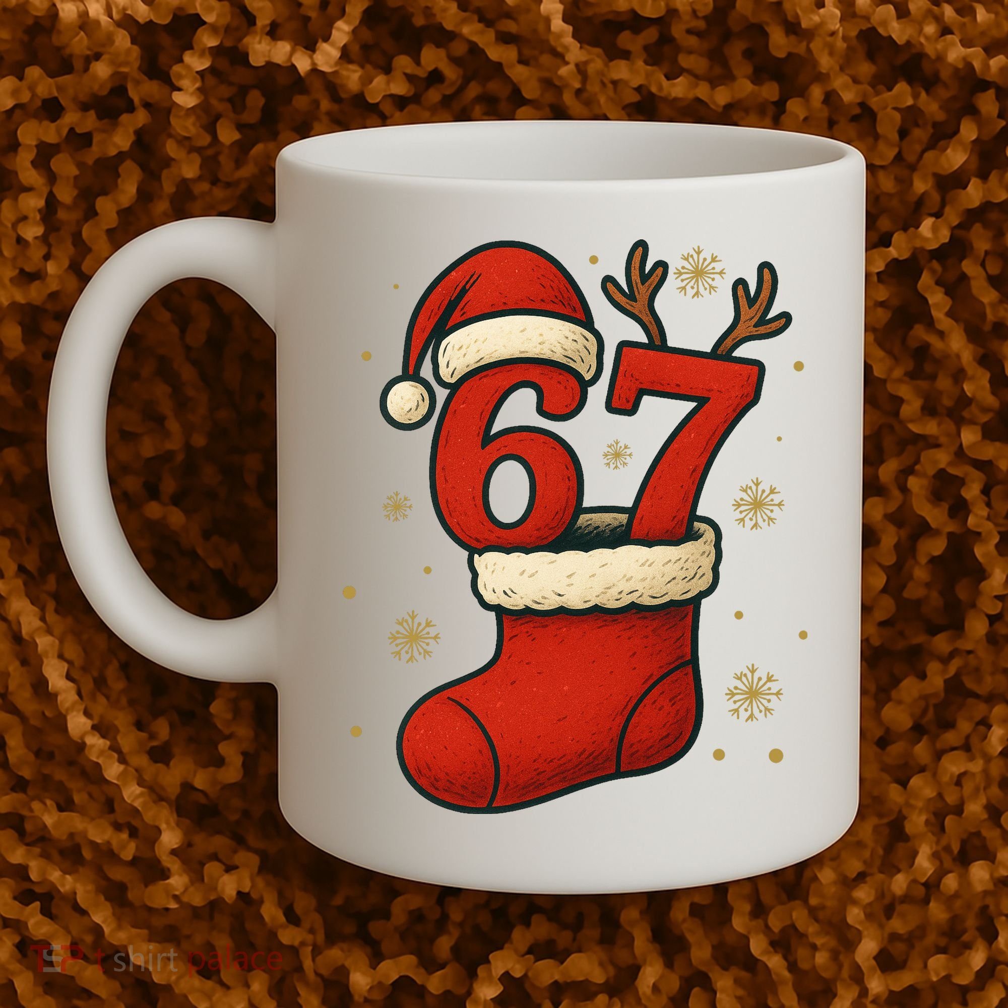 Six Seven Christmas 67 Stocking Santa Reindeer Coffee Mug