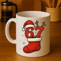 Six Seven Christmas 67 Stocking Santa Reindeer Coffee Mug thumb 4