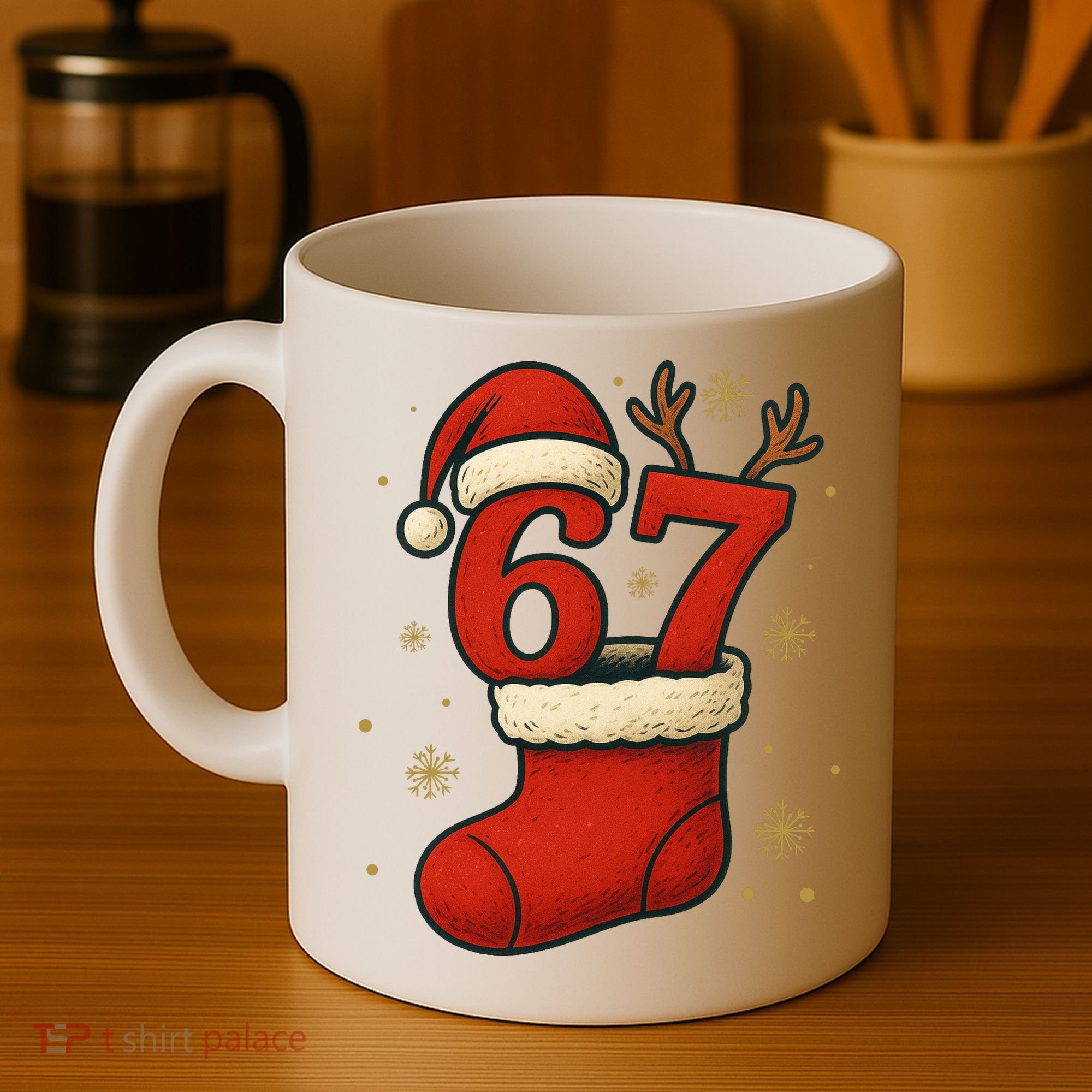 Six Seven Christmas 67 Stocking Santa Reindeer Coffee Mug