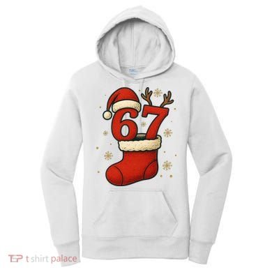 Six Seven Christmas 67 Stocking Santa Reindeer Women's Hoodie