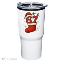 Six Seven Christmas 67 Stocking Santa Reindeer Tumbler thumb 0