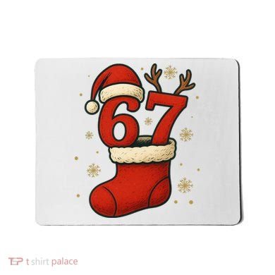 Six Seven Christmas 67 Stocking Santa Reindeer Mousepad