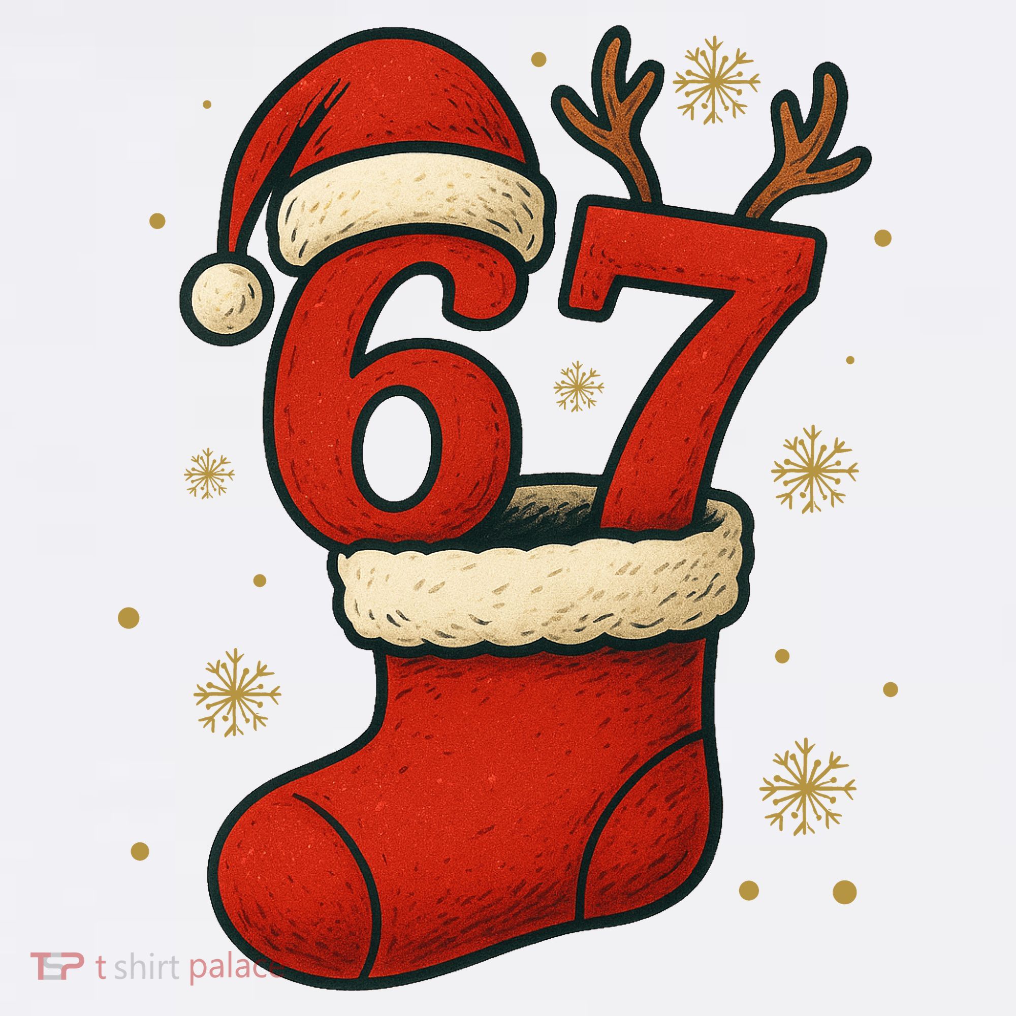 Six Seven Christmas 67 Stocking Santa Reindeer Women's Tank Top
