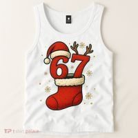 Six Seven Christmas 67 Stocking Santa Reindeer Tank Top thumb 2
