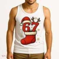 Six Seven Christmas 67 Stocking Santa Reindeer Tank Top thumb 3