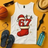 Six Seven Christmas 67 Stocking Santa Reindeer Tank Top thumb 4