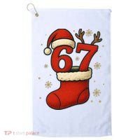 Six Seven Christmas 67 Stocking Santa Reindeer Golf Towel thumb 0