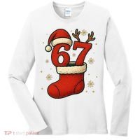 Six Seven Christmas 67 Stocking Santa Reindeer Women's Long Sleeve Shirt thumb 0