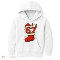 Six Seven Christmas 67 Stocking Santa Reindeer Kids Hoodie thumb 0