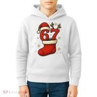 Six Seven Christmas 67 Stocking Santa Reindeer Kids Hoodie thumb 4