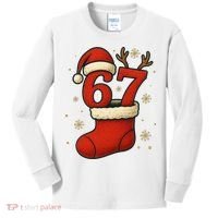 Six Seven Christmas 67 Stocking Santa Reindeer Kids Long Sleeve Shirt thumb 0