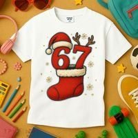 Six Seven Christmas 67 Stocking Santa Reindeer Kids T-Shirt thumb 3