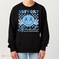 Support Squad Child Abuse Prevention Awareness Smile Face Women's Sweatshirt thumb 0