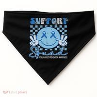 Support Squad Child Abuse Prevention Awareness Smile Face USA-Made Doggie Bandana thumb 0