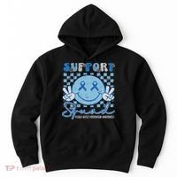 Support Squad Child Abuse Prevention Awareness Smile Face Hoodie thumb 0