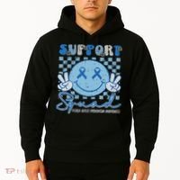 Support Squad Child Abuse Prevention Awareness Smile Face Hoodie thumb 2