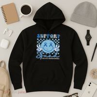 Support Squad Child Abuse Prevention Awareness Smile Face Hoodie thumb 3