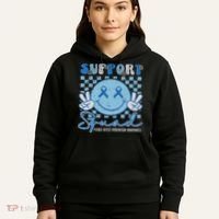 Support Squad Child Abuse Prevention Awareness Smile Face Hoodie thumb 5
