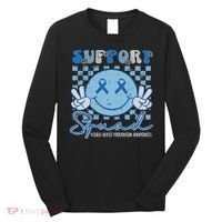 Support Squad Child Abuse Prevention Awareness Smile Face Long Sleeve Shirt thumb 0