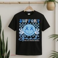 Support Squad Child Abuse Prevention Awareness Smile Face T-Shirt thumb 2