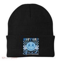 Support Squad Child Abuse Prevention Awareness Smile Face Beanie thumb 0