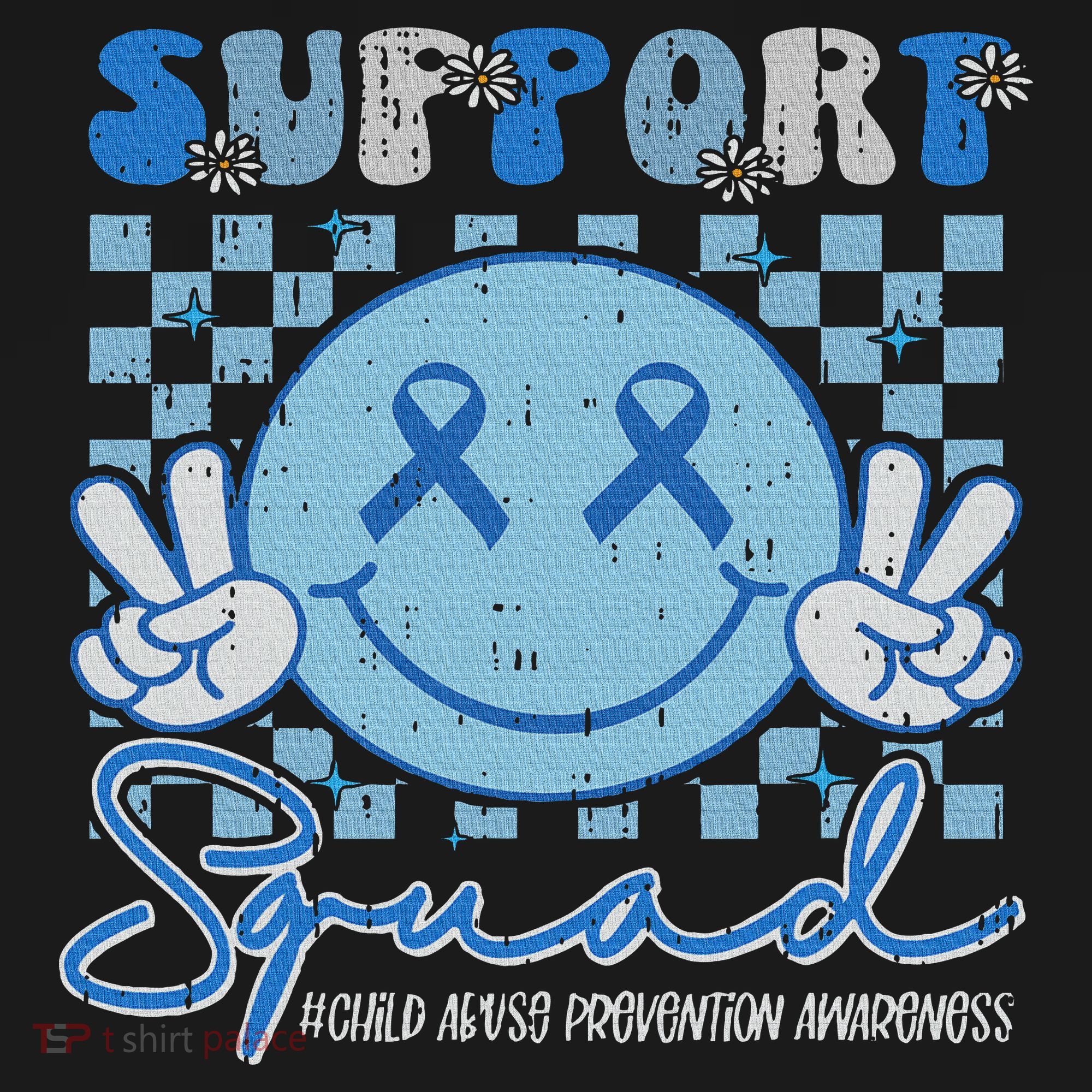 Support Squad Child Abuse Prevention Awareness Smile Face Pajama Set