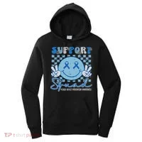Support Squad Child Abuse Prevention Awareness Smile Face Women's Hoodie thumb 0