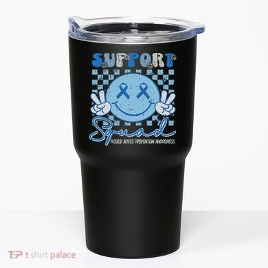 Support Squad Child Abuse Prevention Awareness Smile Face Tumbler