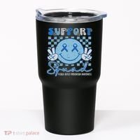 Support Squad Child Abuse Prevention Awareness Smile Face Tumbler thumb 0