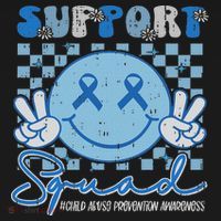 Support Squad Child Abuse Prevention Awareness Smile Face Women's Tank Top thumb 5